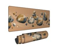 Rocks - Tappetino per mouse grande, con forme geometriche astratte, in gomma liscia, per ufficio, casa, computer, laptop, 40,6 x 91,6 cm