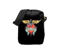 Rocksax Bon Jovi - Borsa a tracolla, motivo: pugnale, Nero, Borsa a tracolla