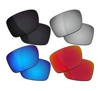 RockShell Lenti polarizzate di ricambio per occhiali da sole Oakley Holbrook XL OO9417, nero corvino + rosso lava + blu ghiaccio + argento GT