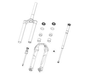 Rockshox Fork Spring Air Top Cap 38mm Debonair (Includes Splined Top Cap & Valve