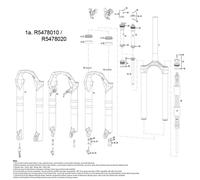 RockShox R5478020 - Gruppo Bracci Inferiori Tora TK, a sgancio rapido, 9 mm, Nero