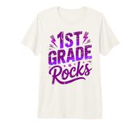 Rockstar 1 ° Grado Rocks Happy Choir Teacher Squad Throwback Maglietta Premium
