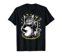 Rockstar Banjoist Cat on Cat Banjo Maglietta