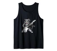Rockstar Cat Chitarrista Cool Band Music Lover Abbigliamento Canotta