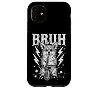 Rockstar Corgi Saxophone Meme Funny “BRUH” Lightning Dog Custodia per iPhone 11