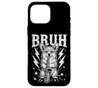 Rockstar Corgi Saxophone Meme Funny “BRUH” Lightning Dog Custodia per iPhone 16 Pro Max