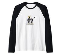 Rockstar Eagle con Chitarra elettrica per Un Look a Dondolo Maglia con Maniche Raglan