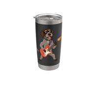 Rockstar German Wirehaired Pointer che suona la chitarra elettrica Bicchiere termico in acciaio inox doppia parete