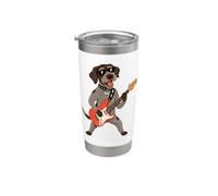 Rockstar German Wirehaired Pointer che suona la chitarra elettrica Bicchiere termico in acciaio inox doppia parete