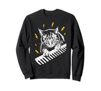 Rockstar Pianist Cat su Cat Piano Felpa