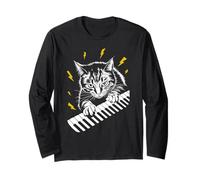 Rockstar Pianist Cat su Cat Piano Maglia a Manica