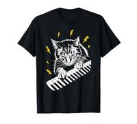 Rockstar Pianist Cat su Cat Piano Maglietta