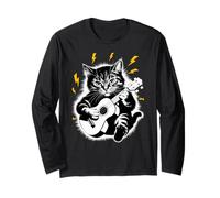 Rockstar Ukulelist Ukulele Cat on Cat Maglia a Manica