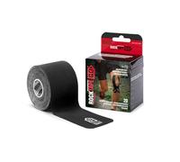 RockTape GO Nastro Kinesiologico Extra-Adesivo - 20 Strisce Pre-Cut, 5cm x 25cm - Adesivo Forte, Resistente all'Acqua, Ipoallergenico per Recupero Muscolare, Sollievo dal Dolore, Uso Sportivo, Nero