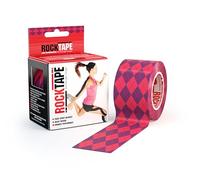 RockTapeRx Kinesiology Tape Athletes, Gentle Adhesive & Sensitive Skin, Ideal for Rehab & Posture Training, 5cm x 5m, Uncut Roll, Pink Argyle