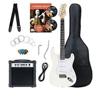 Rocktile Banger's Pack Set Chitarra Elettrica Bianca - Kit Completo per Chitarre Elttriche con Amplificatore 25W, Custodia Morbida, Cavo, Tracolla, Tremolo, Plettri - White Highgloss