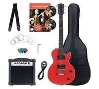 Rocktile Banger's Pack Set Completo Chitarra Elettrica Single Cut Rosso (Amplificatore, Custodia, Cavo, Tracolla, Plettro, Corde di Ricambio e Scuola con CD/DVD)