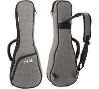 ROCKTILE Custodia per Ukulele Soprano - Gigbag per Ukulele Soprano - Dimensioni Interne Massime (LxPxA): 55 x 19 x 7 cm - Imbottitura Spessa 1 cm - Tasca Esterna Imbottita per Accessori - Grigio