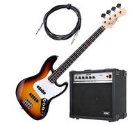 Rocktile Fatboy II SB E-Bass Sunburst Set Amplificatore, E-Bass Jazz-Style