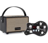 Rocktile GP-10/BB-820BK Set Amplificatore Chitarra e Cuffie con 6 Modelli Amp, Funzioni Extra, Altoparlante Bluetooth® Fullrange 4", Batteria - Nero