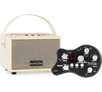 Rocktile GP-10 / BB-820CW Set Amplificatore Chitarra con 6 Modelli Amp, Funzioni Extra, Altoparlante Bluetooth® 4" Fullrange, Batteria Integrata - Bianco