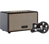 Rocktile GP-10/BB-860BK Set Amplificatore Chitarra e Cuffie con 6 Modelli Amp, Funzioni Extra, Altoparlante Bluetooth® Fullrange 5" in Pelle, Nero.