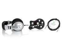 Rocktile GP-10 Practice Kit (amplificatore per cuffie portatile e multieffetto in pratico set per esercitazione con cuffie DJ dinamiche di alta qualità e cavo per strumenti)