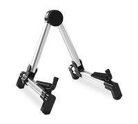 Rocktile GSF-2020S supporto pieghevole universale per chitarre e strumenti a corda (elettrica, basso, classica, western), stabile in alluminio, colore argento.