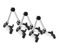 3x Supporto Universale Stand Reggichitarra Portatile Reggi Guitar Basso Argento