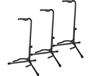 Rocktile GSN-01 Supporto per Chitarre con Supporto per Manico Set da 3 | Adatto per chitarra, basso, banjo ecc., Struttura tubolare molto robusta, Regolabile in altezza da 60 cm a 70 cm