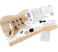 Rocktile Kit chitarra elettrica PST-Style - kit fai-da-te da assemblare: corpo Paulownia, manico acero, tastiera acero, 3 pickup single-coil, sistema tremolo con hardware incluso - finitura naturale.