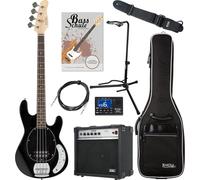 Rocktile MB-4 BK E-Bass Super Set - Corpo: Tiglio, Manico: Acero - 2 Single Coil Pickups in formato Humbucker - Incluso Amp, Gigbag, Tuner, Cinghia, Supporto, Cavo e Scuola - Nero