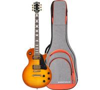 Rocktile Pro L-200OHB Electric Guitar Orange Honey Burst with Gigbag - Flamed Maple Top/Mahogany Body - Rosewood/Maple Neck-Fretboard - 2x Humbucker - Includes Gigbag - Orange Honey Burst
