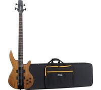 Rocktile Pro LB104-N LowBone E-Bass Set Con Custodia Morbida - 4 Corde - Corpo: Tiglio - Manico Incastro In Acero - Tastiera: Palissandro - 2 Humbucker Pickup - Naturale