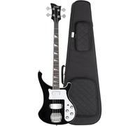 Rocktile Pro RB-400B Blackbird E-Bass Set Gigbag (Longscale, Humbucker, Single Coil, manico incollato) nero