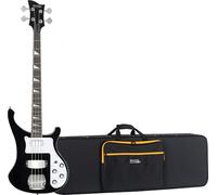 Rocktile Pro RB-400B Blackbird E-Bass Softcase Set (Longscale, Humbucker, Single Coil, manico incollato) nero