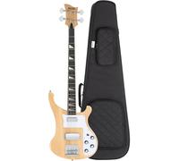 Rocktile Pro RB-400N Lumberjack E-Bass Set con Gigbag (Longscale, Humbucker, Single Coil, manico incollato) naturale