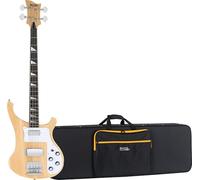 Rocktile Pro RB-400N Lumberjack E-Bass Set con Softcase (Longscale, Humbucker, Single Coil, manico incollato) naturale