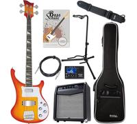 Rocktile Pro RB-400R Redneck E-Bass Super Set - Basso Elettrico Longscale a 4 Corde - Incluso Amp, Gigbag, Tuner, Tracolla, Supporto, Cavo e Scuola - Sunburst