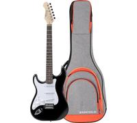 Rocktile Pro ST3-BK/RW-L Chitarra Elettrica Lefty Black Set con Gigbag
