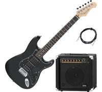 Rocktile Pro ST60-BK Chitarra Elettrica All Black Set AK20GR, Corpo: Mogano