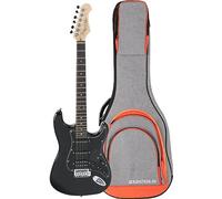 Rocktile Pro ST60-BK Chitarra Elettrica All Black Set con Gigbag, 13 kg