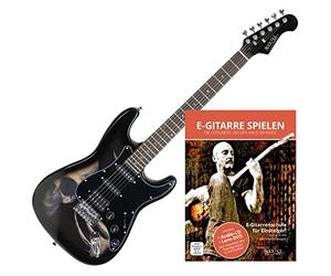 Rocktile Pro ST60-SK E-Guitar Skull + Scuola di Chitarra