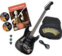 Rocktile Pro ST60-SK E-Guitar Skull Set con Accessori, Chitarra, 3 plettri