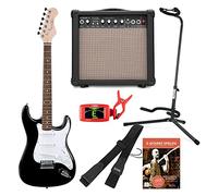 Rocktile Sphere Classic Set Chitarra Elettrica Nera (Chitarra Elettrica in Design ST con 3 pickup e tremolo, inclusi amplificatore, supporto, accordatore, tracolla e cavo chitarra) Nero