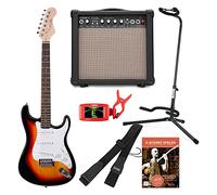 Rocktile Sphere Classic Set Chitarra Elettrica Sunburst (chitarra elettrica in design ST con 3 pickup e tremolo, incluso amplificatore, supporto, accordatore, tracolla e cavo per chitarra) Sunburst