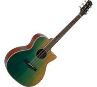 Rocktile WSC-150C-GN/BU Chitarra Western - Chitarra Acustica Grand Auditorium a 6 Corde con Cutaway - Top in Abete Massello & Corpo in Mogano - Tastiera in Palissandro - Finitura Lucida - Verde/Blu