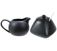 RockTrend Set da caffè in ceramica semplice, nero, brocca e zuccheriera