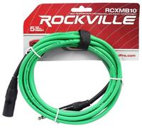 Rockville rcxmb1.5b 1.5 'cavo da XLR a 1 maschio/jack da 10,2 cm mm su cavo nero 100% rame RCXMB10-G 10 FT GREEN