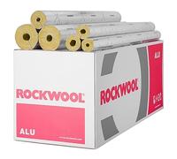 Rockwool - Tubo isolante in lana di roccia, rivestimento in alluminio, WLG 0,035 diverse misure (18 x 30 mm/13 m)